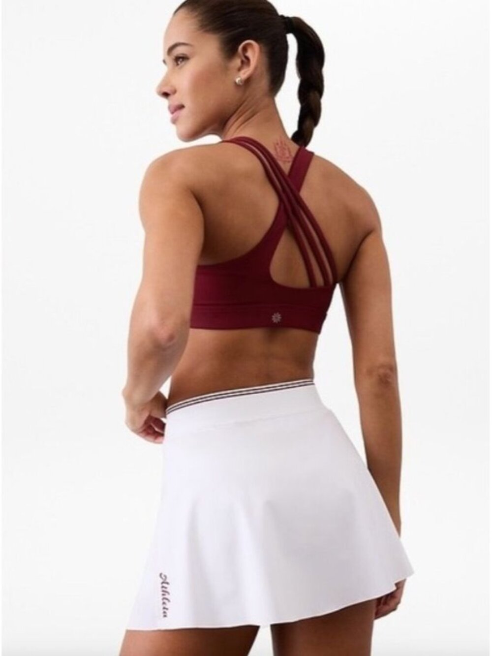 Athleta Ace Advantage High Rise Tipped 13 1/2” Skort PickleBall Tennis XXS $75 - Picture 7 of 8